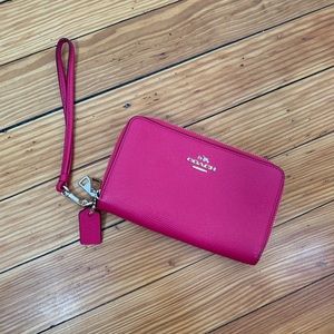 Coach Pink Double Zip Wristlet